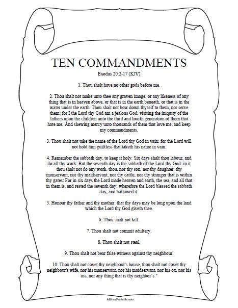 Discovering Your Ideal Ten Commandments Printable PDF: Styles & Uses
