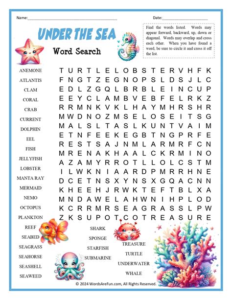 Dive In Deep: Beach & Ocean Adventures Word Searches