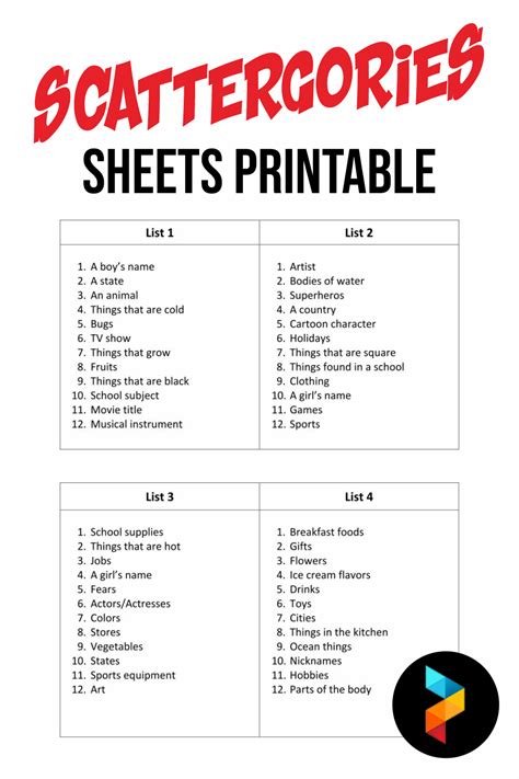 DIY & Custom Card Creation: Crafting Your Own Printable Scattergories Cards