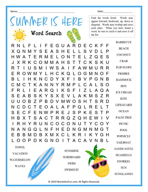 DIY & Customizable Summer Word Searches: Your Creativity, Your Puzzle!