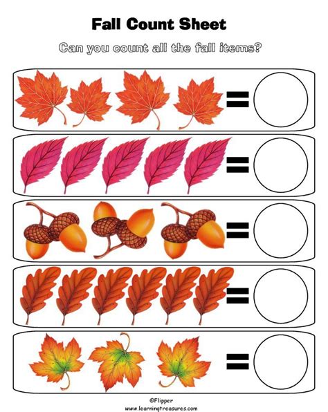 Early Learner Fun: Preschool & Kindergarten Autumn Worksheets Printable