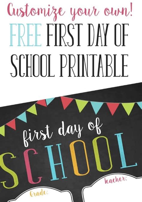 Editable & Customizable Options: Tailoring Your Free Printable First Day of School Sign