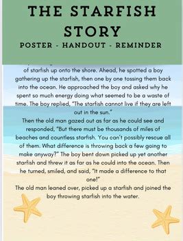 Educational Applications: Bringing the Starfish Story to Classrooms