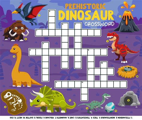 Educational Excavations: Learning-Focused Dinosaur Crossword Printables