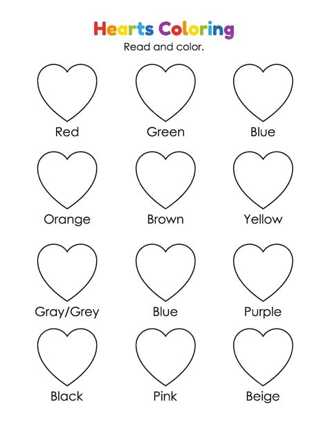 Educational Hearts: Learning Through Color