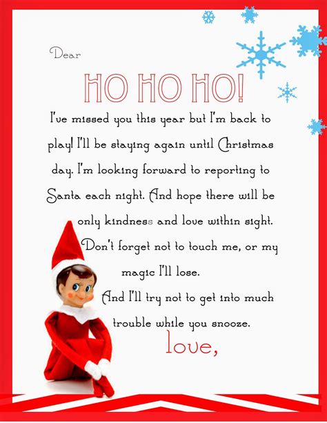 Elf on the Shelf Printable Letter Categories: Spreading North Pole Cheer