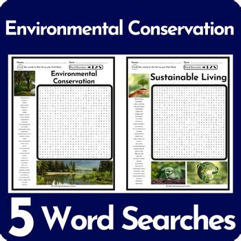 Environmental Science & Conservation Word Searches Printable