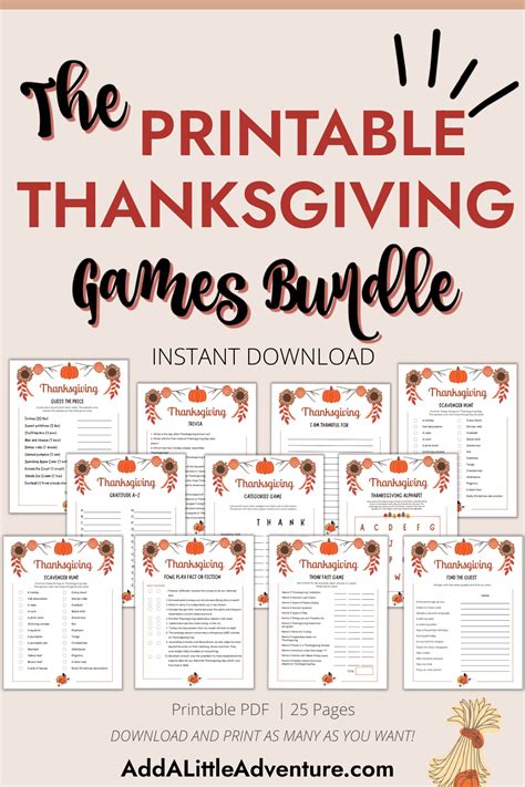 Family Feast of Fun: Group & Interactive Thanksgiving Printables