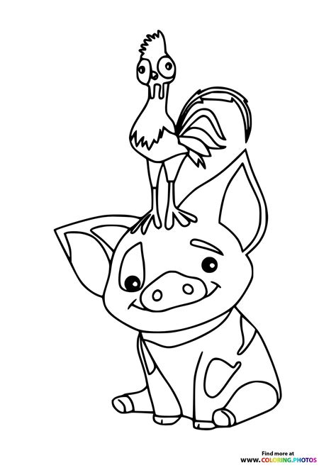 Fan Favorites: Heihei & Pua Fun Coloring Pages