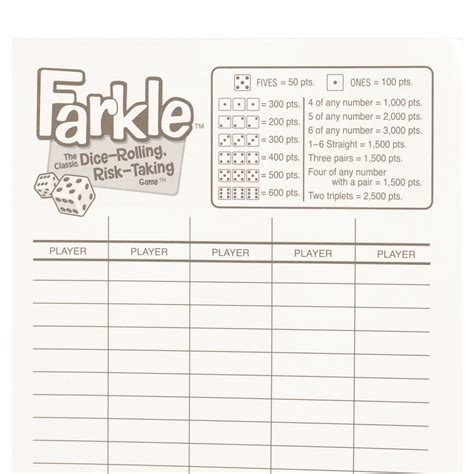 Farkle Score Sheets for Beginners: Rolling into Fun
