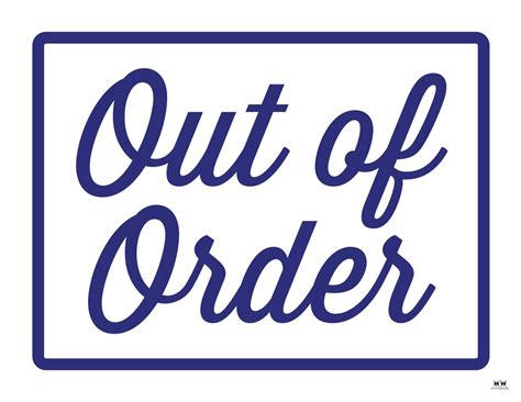 Finding the Right Tone: Creative Categories for Your "Out of Order" Printable Sign