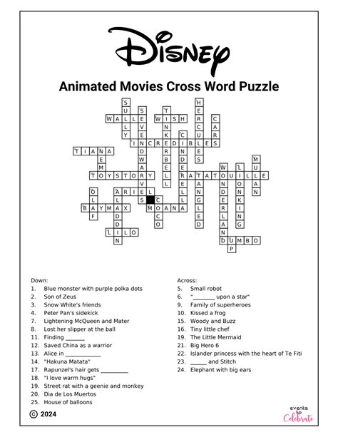 Finding Your Perfect Disney Crossword Puzzles Printable Collection