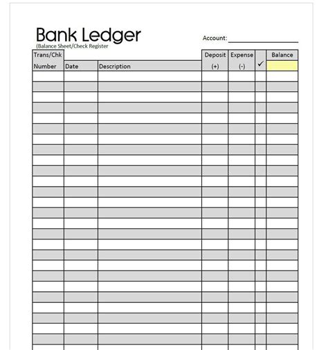 Finding Your Perfect Match: Types of Printable Bank Ledgers