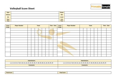 From Casual to Championship: Different Types of Printable Volleyball Score Sheets for Every Game