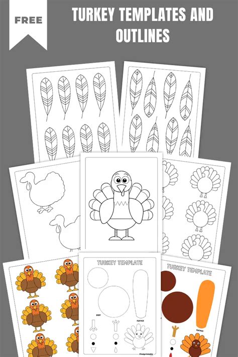 Full-Body Printable Turkey Templates: From Head to Tail Feather