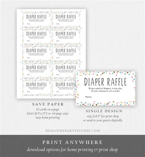 Gender-Neutral Gems: Versatile Diaper Raffle Printables