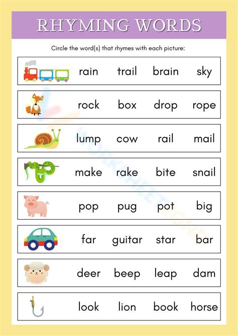 Getting Started: Essential Printable Rhyming Word Lists