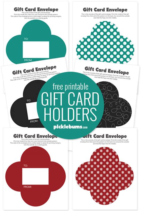 Gift Card Holder Printables