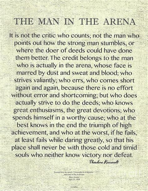 Gifting the Spirit of the Arena: Sharing the Power of the "Man in the Arena Printable"