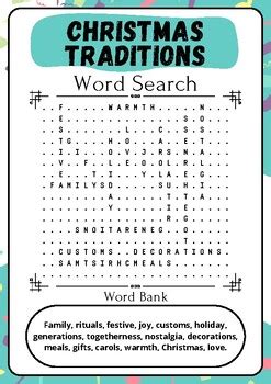 Global Christmas Traditions Word Searches: Exploring the World