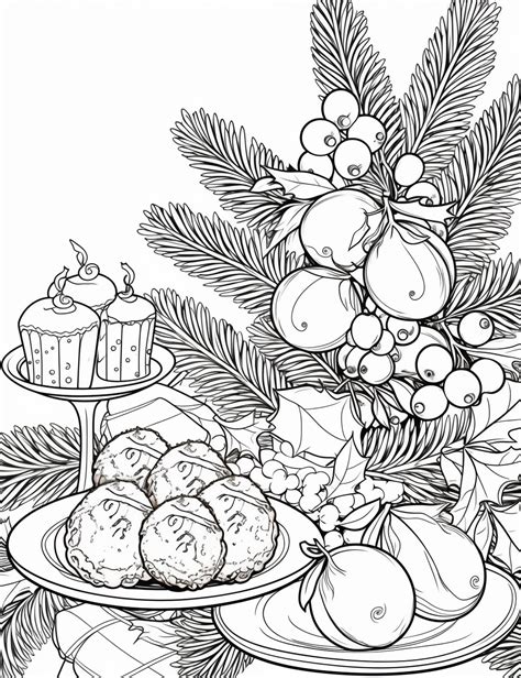 Holiday Feasts & Festive Fun: Seasonal Food Coloring Pages Free Printable