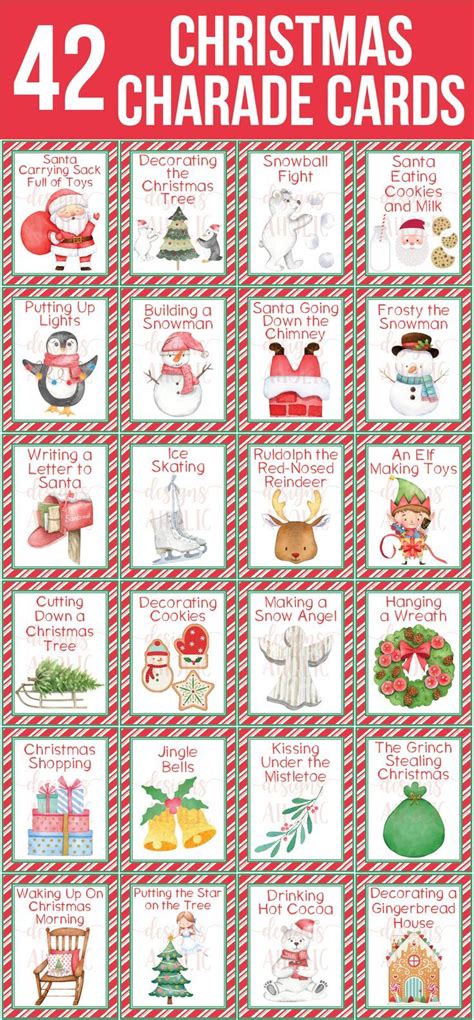 Holiday & Seasonal Shenanigans: Themed Charades Game Printable Cards