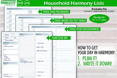 Household Harmony: Organizing Your Family Life with Daily Printables