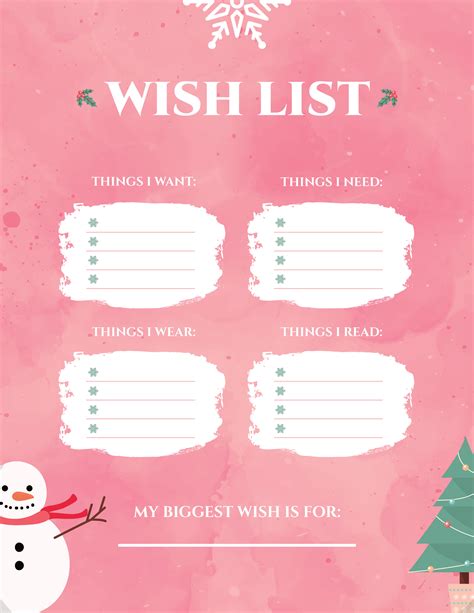 How to Choose the Best Printable Wish List Template for Your Needs