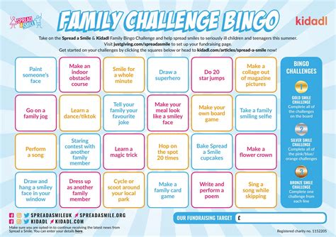 Interactive & Family Challenge Bingo
