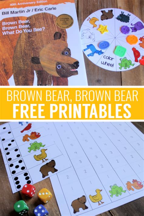 Interactive Learning Games with Brown Bear Printables