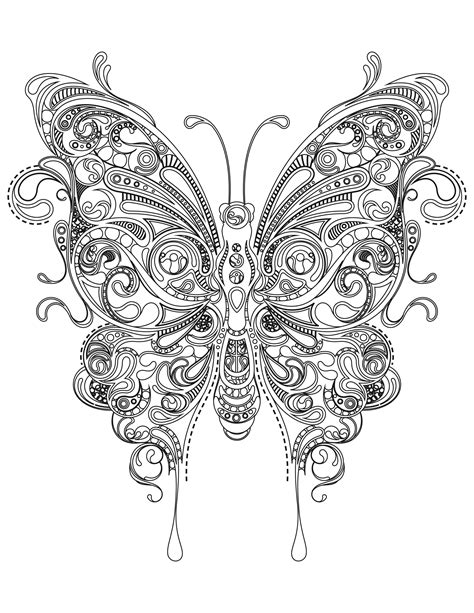 Intricate & Detailed: Butterfly Coloring Pages for Adults & Advanced Colorists
