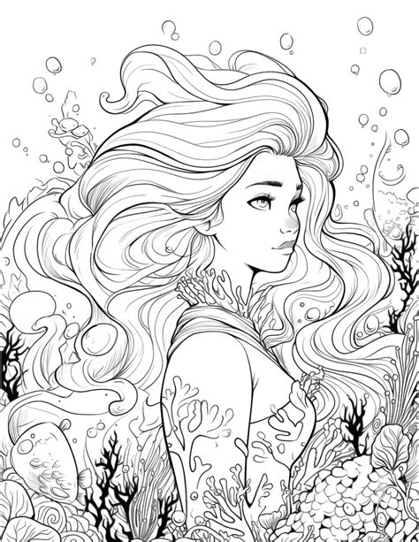 Intricate & Detailed Mermaid Pages (for Older Kids & Adults)