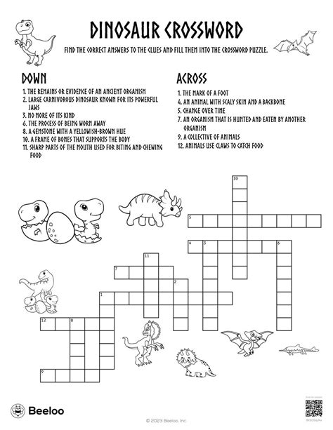 Jurassic Jumbles for Juniors: Moderate Dinosaur Crossword Printables for Growing Minds