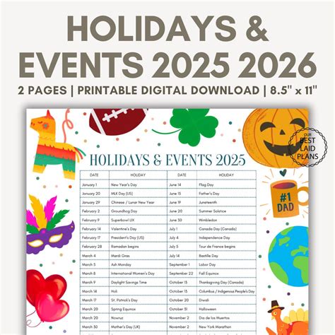 Key Holidays & Observances: 2025 at a Glance