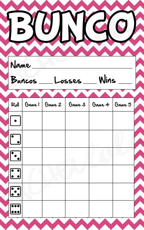 Kid-Friendly & Colorful Bunco Score Cards: Fun for All Ages