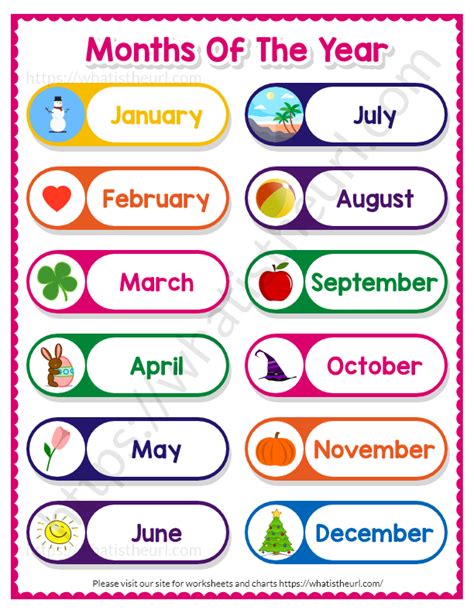 Kid-Friendly & Educational Free Printable Months