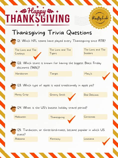 Kids' Corner Thanksgiving Trivia: Simple & Engaging