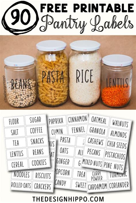 Kitchen & Pantry Organization Labels