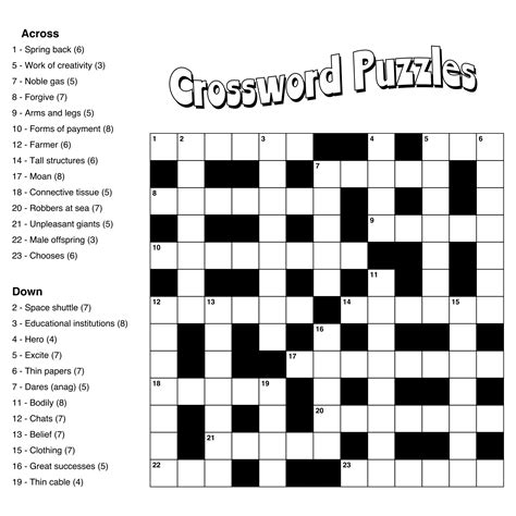 Last-Minute Lifesavers: Quick & Easy Printable Crosswords