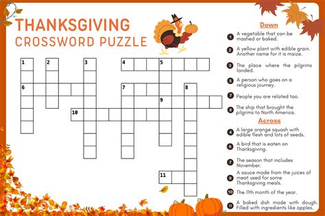 Learning & Laughter: Educational Thanksgiving Crosswords