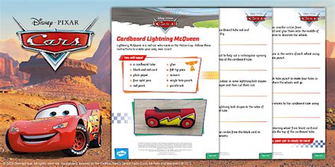 Lightning McQueen Craft & Activity Sheets: Hands-On Fun