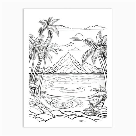 Lush Landscapes: Magical Motunui & Ocean Vista Coloring Pages