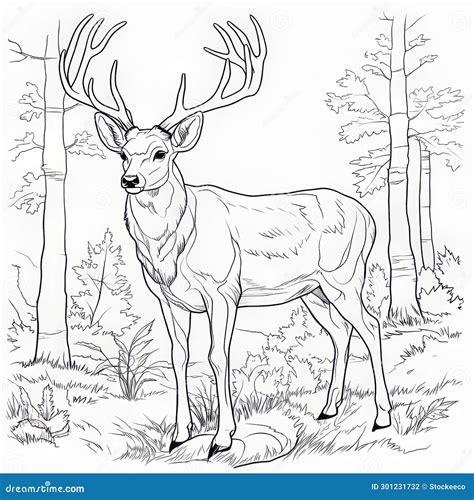Majestic Moments: Realistic Deer Coloring Pages