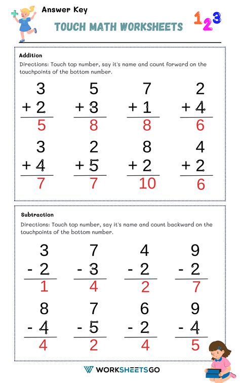 Mastering Operations: Touch Math Printables for Addition & Subtraction