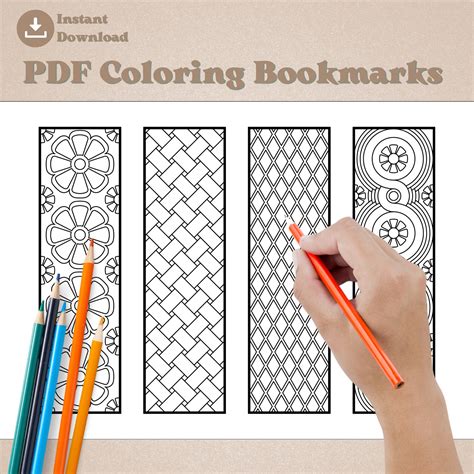 Mindful Moments: Coloring Bookmarks for Relaxation & Stress Relief