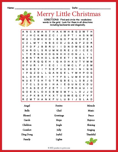 Mindful Moments: Relaxing Christmas Word Searches
