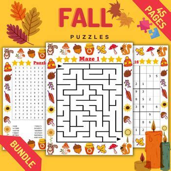 Mindful Moments: Stress Relief & Brain Boosts with Fall Puzzles