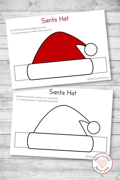 Mini Santa Hat Printables for Crafts & Decor