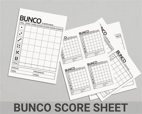 Minimalist & Ink-Saver Bunco Score Cards: Smart & Sustainable