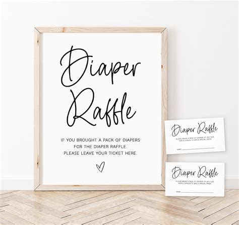 Modern & Minimalist Chic: Sleek Diaper Raffle Printables